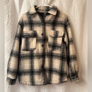 Ambiance Black and Cream Plaid Jacket